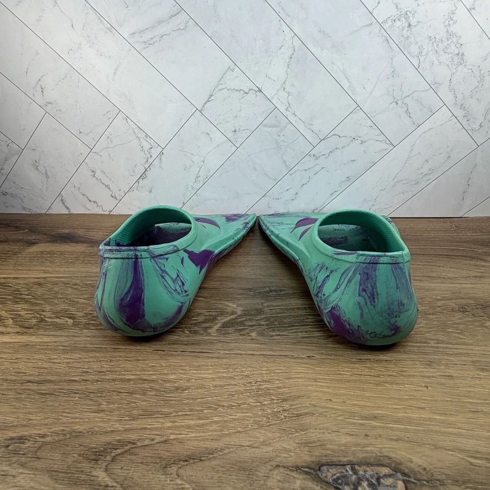 Speedo Kids Youth Swim Fins Size 1-2 Medium Training Flippers Teal Purple